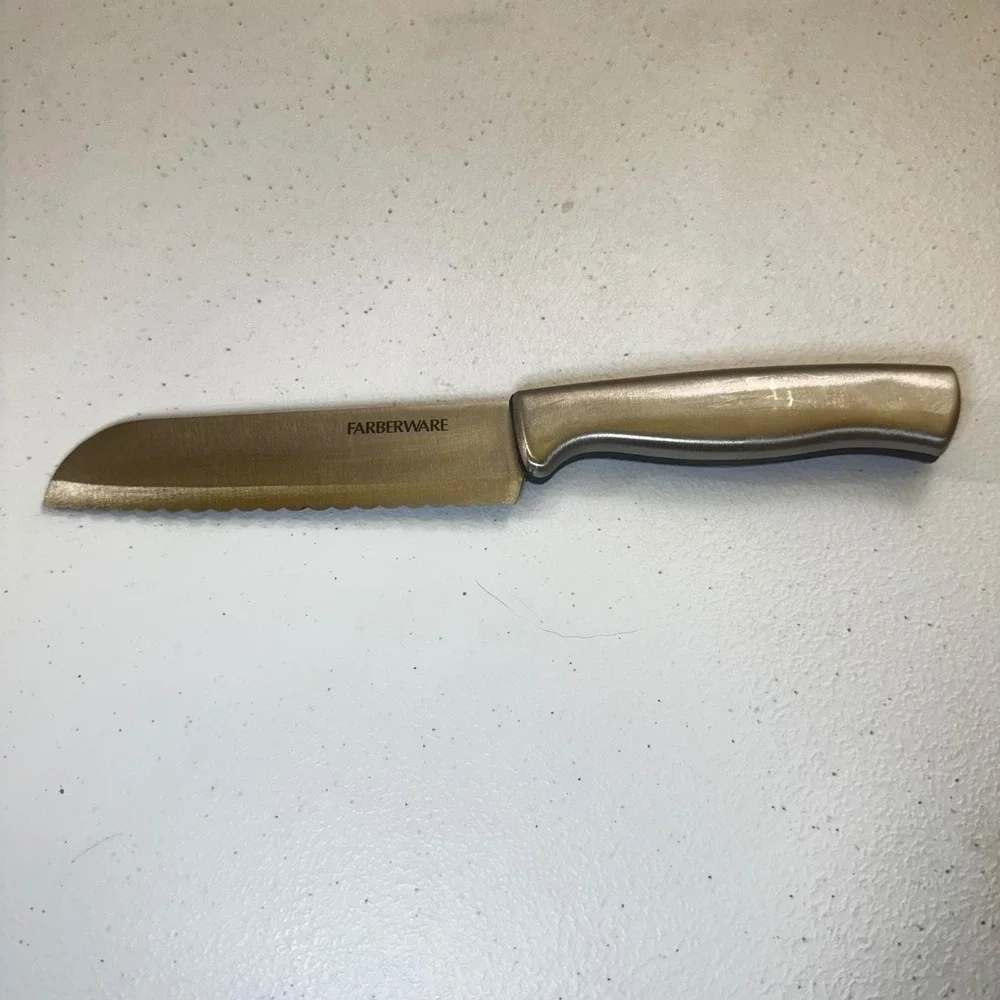 Farberware Serrated Utility Knife Silver Handle Kitchen Tool‎